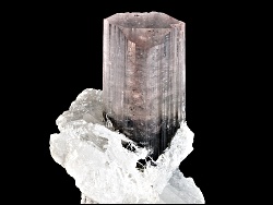 Impressive, Well-formed Trigonal Bi-color Tourmaline Crystal With Albite Mineral Specimen On Stand
