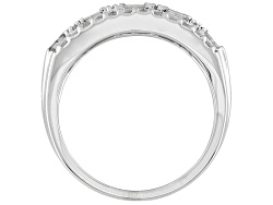 Diamond .60ctw Round And Baguette 10kt White Gold Ring