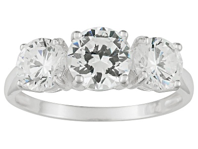 Bella Luce (R) 2.09ctw Rhodium Plated Sterling Silver Three Stone Ring