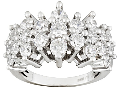 Bella Luce (R) 4.55ctw Round Rhodium Plated Sterling Silver Ring